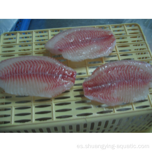 Filetes de tilapia congelados pescado con paquete de vacunas